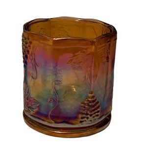 Vintage Amber Carnival Glass Wine Holder